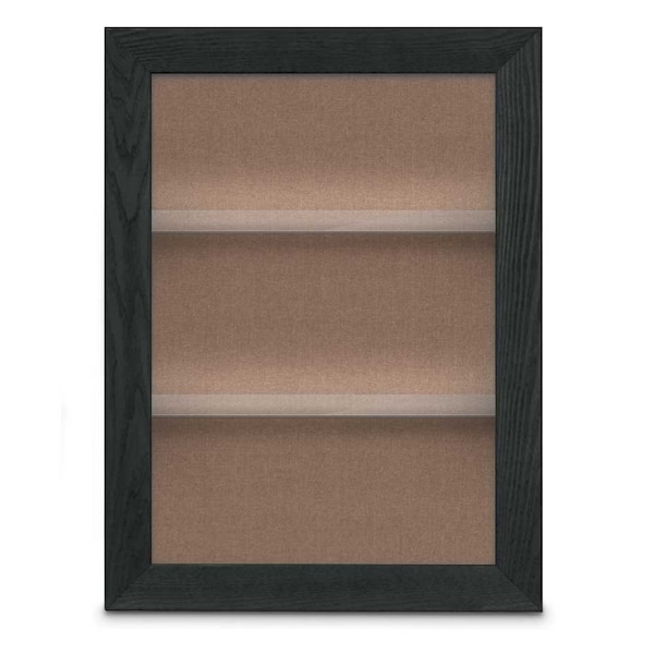 Outdoor Enclosed Combo Board, 42"x32", Black Frame/Grey & Buff